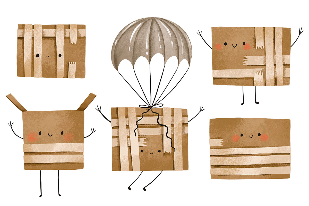 Cardboard Boxes Set. Paper Packages, an Object Graphic by the_myro (Photo 3 of 3)