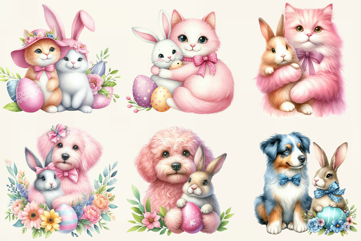Easter Cute Clipart, an Illustration by DreamCafeArt (Photo 3 of 6)