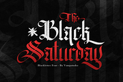 The Black Saturday Blackletter Font, a Blackletter Font by Vampstudio (Thumbnail 1 of 13)