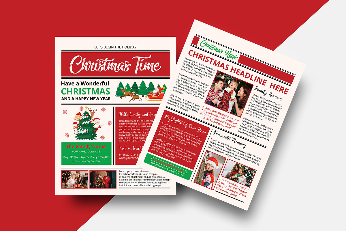 Christmas Newsletter Template, a Stationery Template by Ultimate Template Shop (Photo 3 of 6)