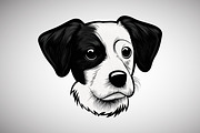 Black and White Dog Portrait, an Animal Illustration by Ghagra (Thumbnail 1 of 4)
