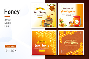 Honey Social Media Post Design