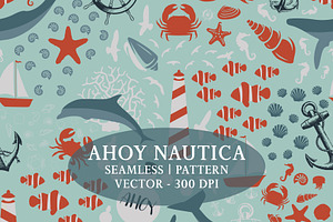 Ahoy Nautica Element, a Wallpaper Graphic by AAN Seamless Shop