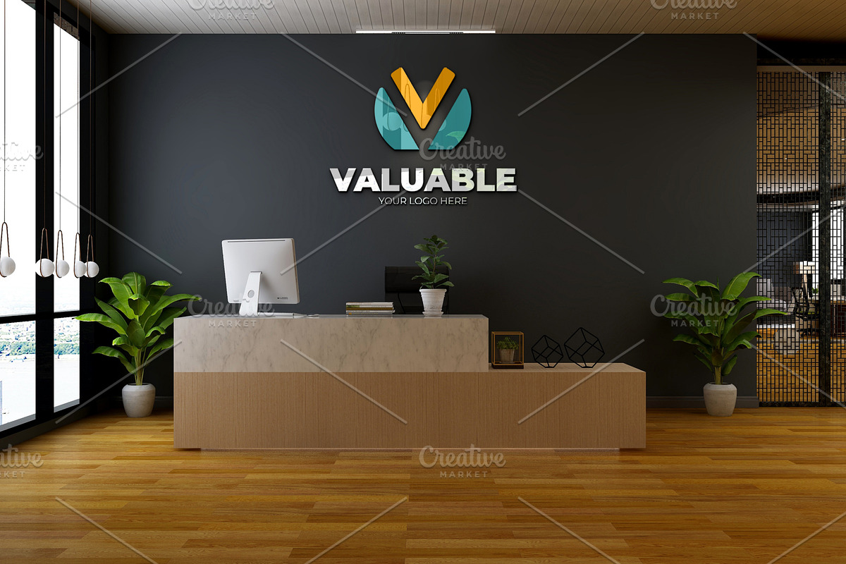 PSD Modern Office Wall Logo Mockup, a Product Mockup by Ayy (Photo 21 of 23)