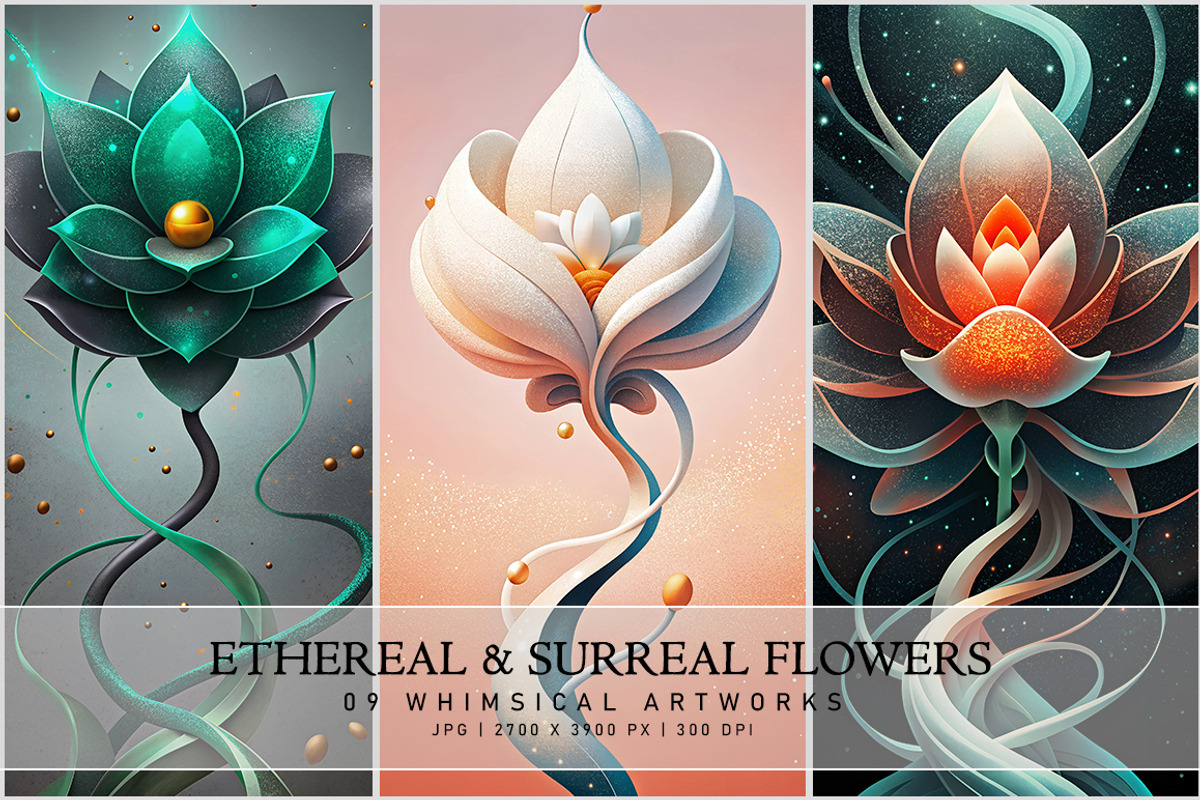 Ethereal and Surreal Flowers, a Decorative Illustration by Digital Art Creations (Photo 3 of 7)