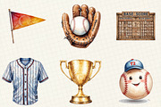 Watercolor Baseball Clipart, an Illustration by OK Design (Thumbnail 4 of 5)
