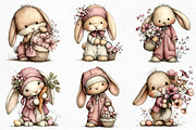 Whimsical Easter Bunny Clipart, an Illustration by Craft Nest (Thumbnail 3 of 11)