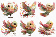Whimsical Spring Birds Clipart PNG, an Illustration by Craft Nest (Thumbnail 5 of 11)