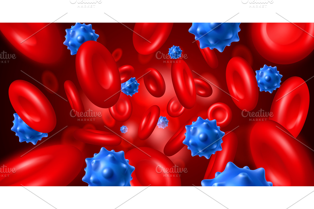 Realistic human blood bodies along, a Healthcare Illustration by Vectorbuum
