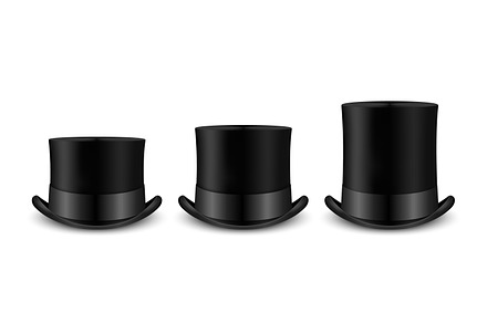 Vintage Top Hat. Vector Set., an Object Illustration by Gomolach