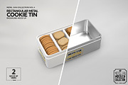 Metal Rectangular Cookie Tin Mockup, a Cups & Container Mockup by INCDesign (Thumbnail 3 of 8)