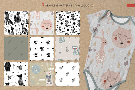 Woodland Animals Seamless Pattern, a Pattern Graphic by Mila Di Art