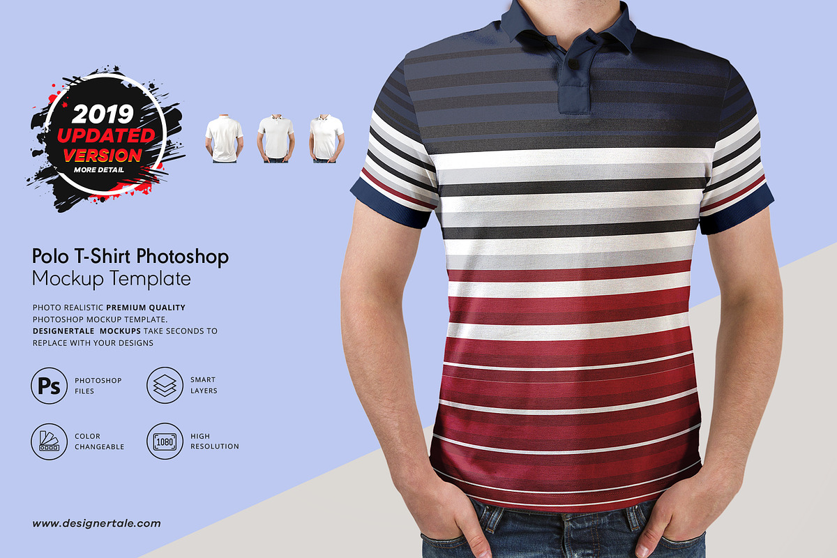 Polo T Shirt Mockup, a Shirt Mockup by Designertale (Photo 1 of 5)