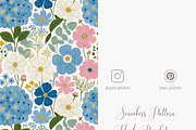 Soft Blue and Pink Floral Seamless, a Pattern Graphic by Pati Charm Studio (Thumbnail 5 of 6)