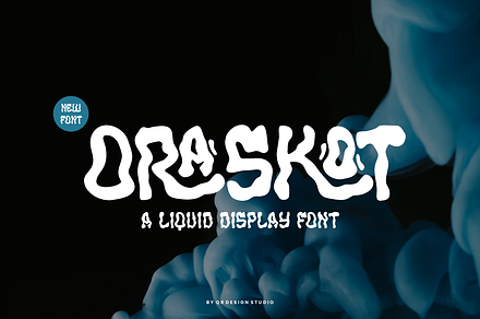 Oraskot - Liquid Display Font, a Handwritten Font by QR Design Studio