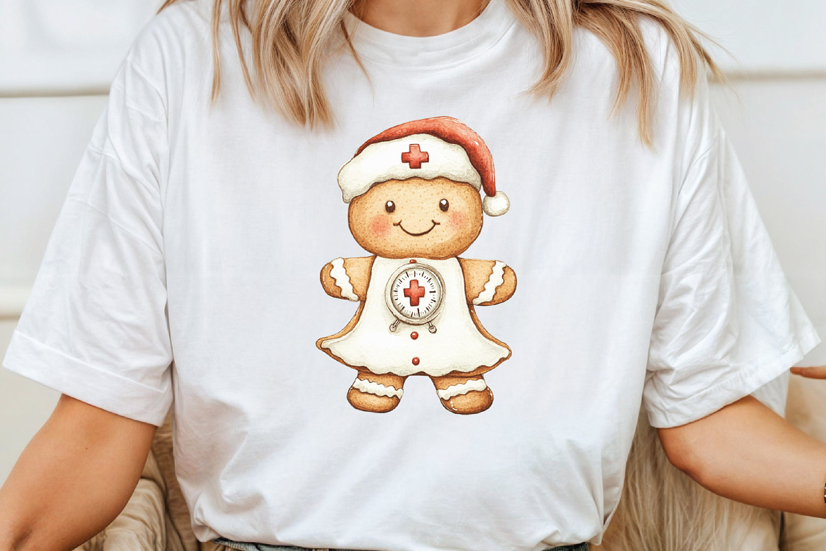 Christmas Gingerbread Nurse Clipart, an Illustration by CraftArtStudio (Photo 4 of 6)
