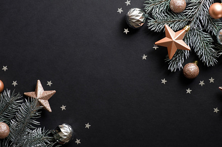 Christmas banner christmas tree bra containing bauble, ball, and star, a Holiday Photo by photoguns