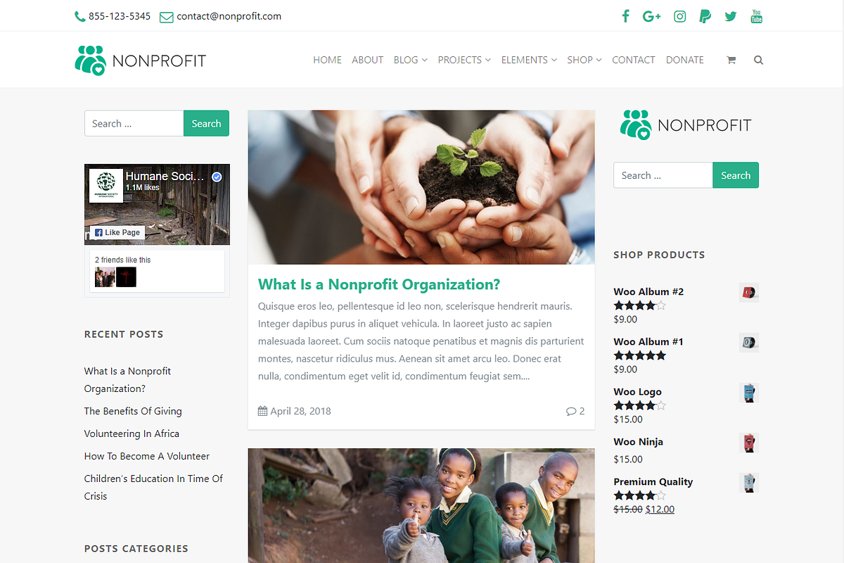 Nonprofit Charity WordPress Theme, a WordPress Template by Visualmodo (Photo 5 of 23)
