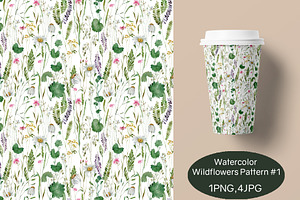 Watercolor Wildflowers Pattern #1