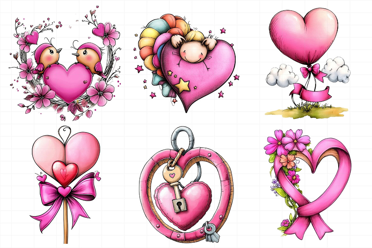 Beautiful Valentine's Day Badge Clip, an Illustration by Daily.Designs (Photo 3 of 5)