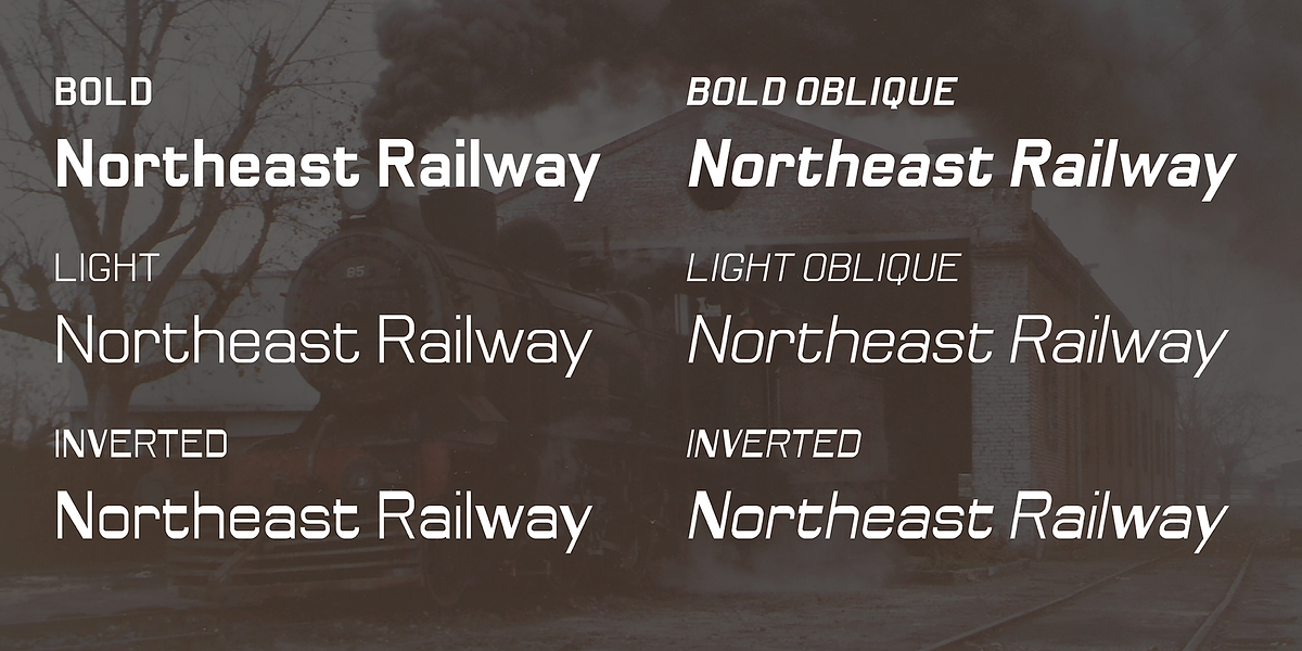 Northeast Railway, a Sans Serif Font by Fabio Ares (Photo 5 of 6)
