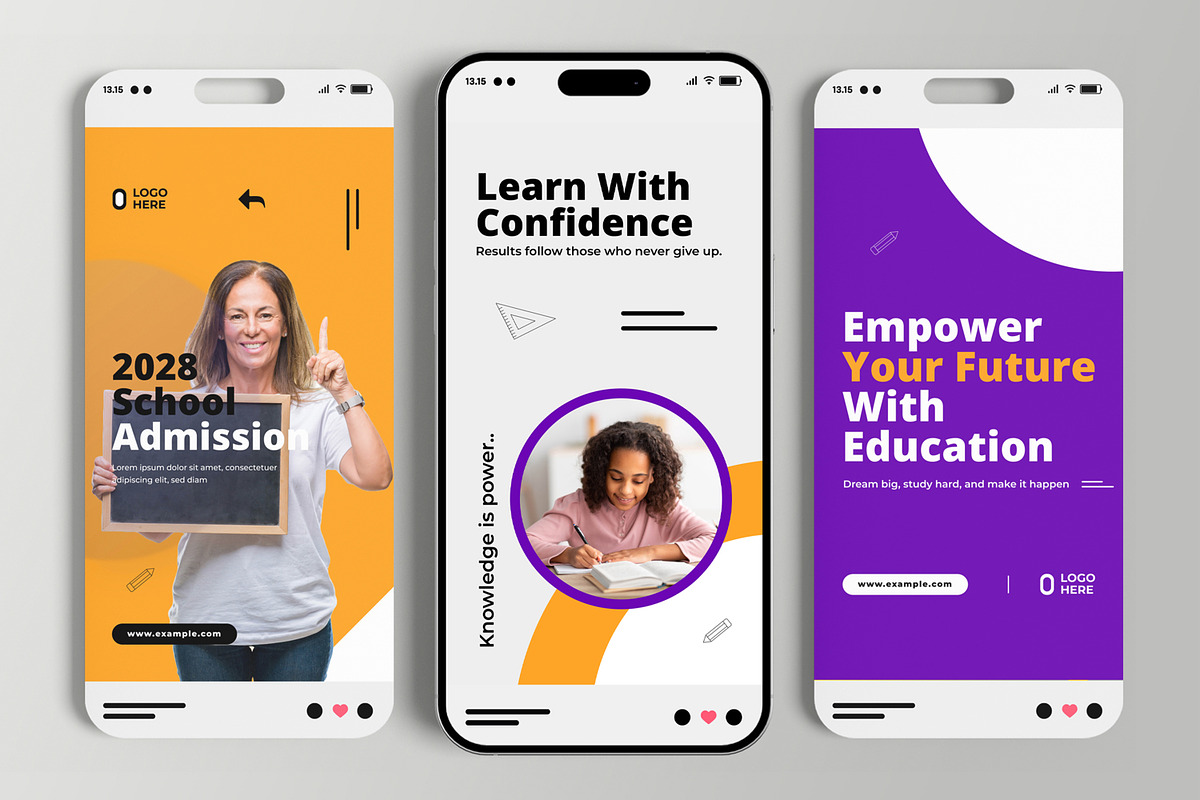 Modern Education Social Media Story, a Social Media Template by MightyDesign (Photo 2 of 6)