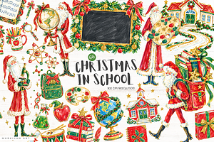 School In Christmas PNG
