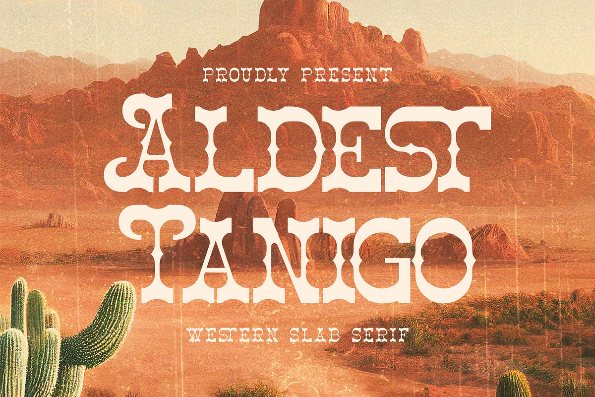 Aldest Tanigo | Western Slab Serif, a Slab Serif Font by Denustudios (Photo 1 of 14)