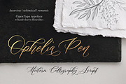 Ophelia Pen, a Script Font by KLUGE+CO (Thumbnail 1 of 11)