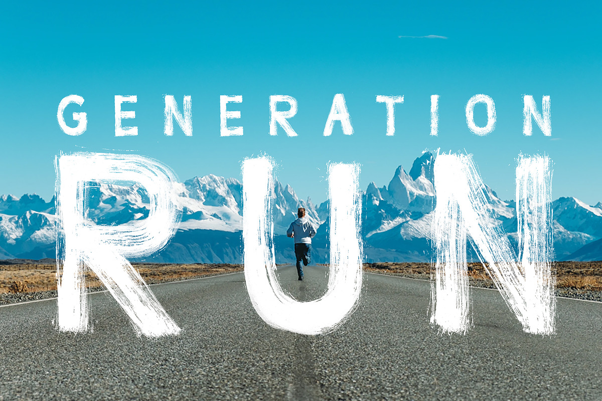 Handpainted Rough Brush SVG Fonts preview 4