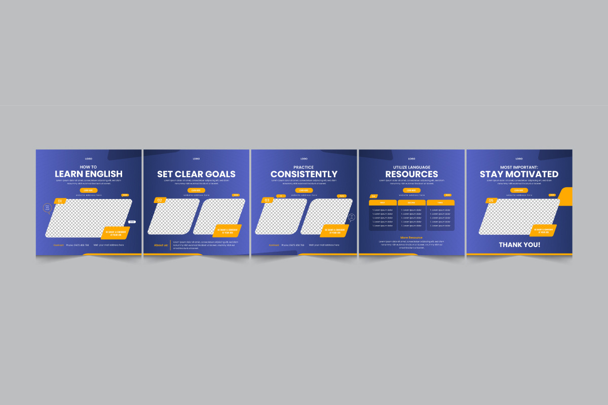 Carousel template for e-learning, a Social Media Template by ...