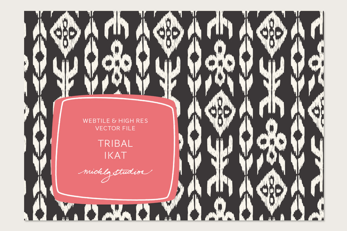 Tribal Ikat VECTOR & PSD tile & patt