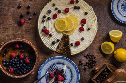 Lemon cheesecake with berries stock photo containing lemon and cheesecake, a Food & Drink Photo by Stepanek Photography