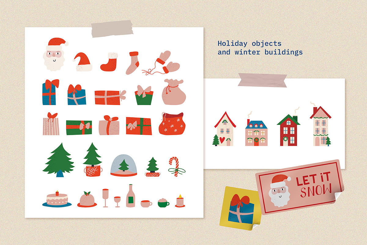Retro Christmas and New Year, a Texture Illustration by Felizabeth Design (Photo 5 of 13)