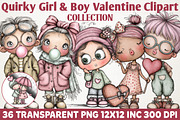 Quirky Girl & Boy Valentine Icons, a Person Illustration by RobertsArt (Thumbnail 1 of 7)
