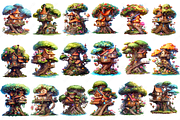 Fairy Treehouse clipart, an Object Graphic by DreamerStarCo (Thumbnail 3 of 5)