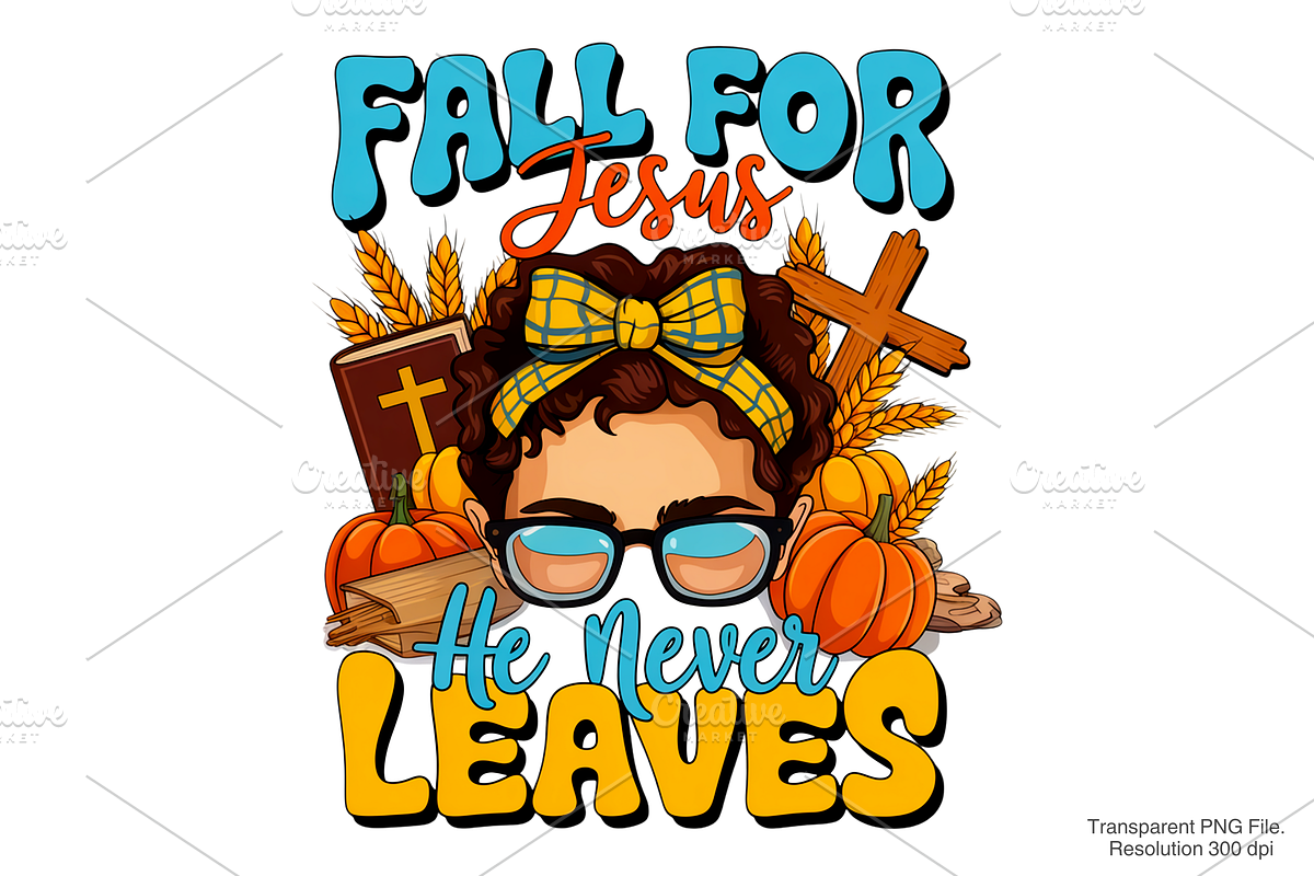 Fall for jesus he leaves leaves PNG, a Graphic by Clipart Bloom (Photo 1 of 2)