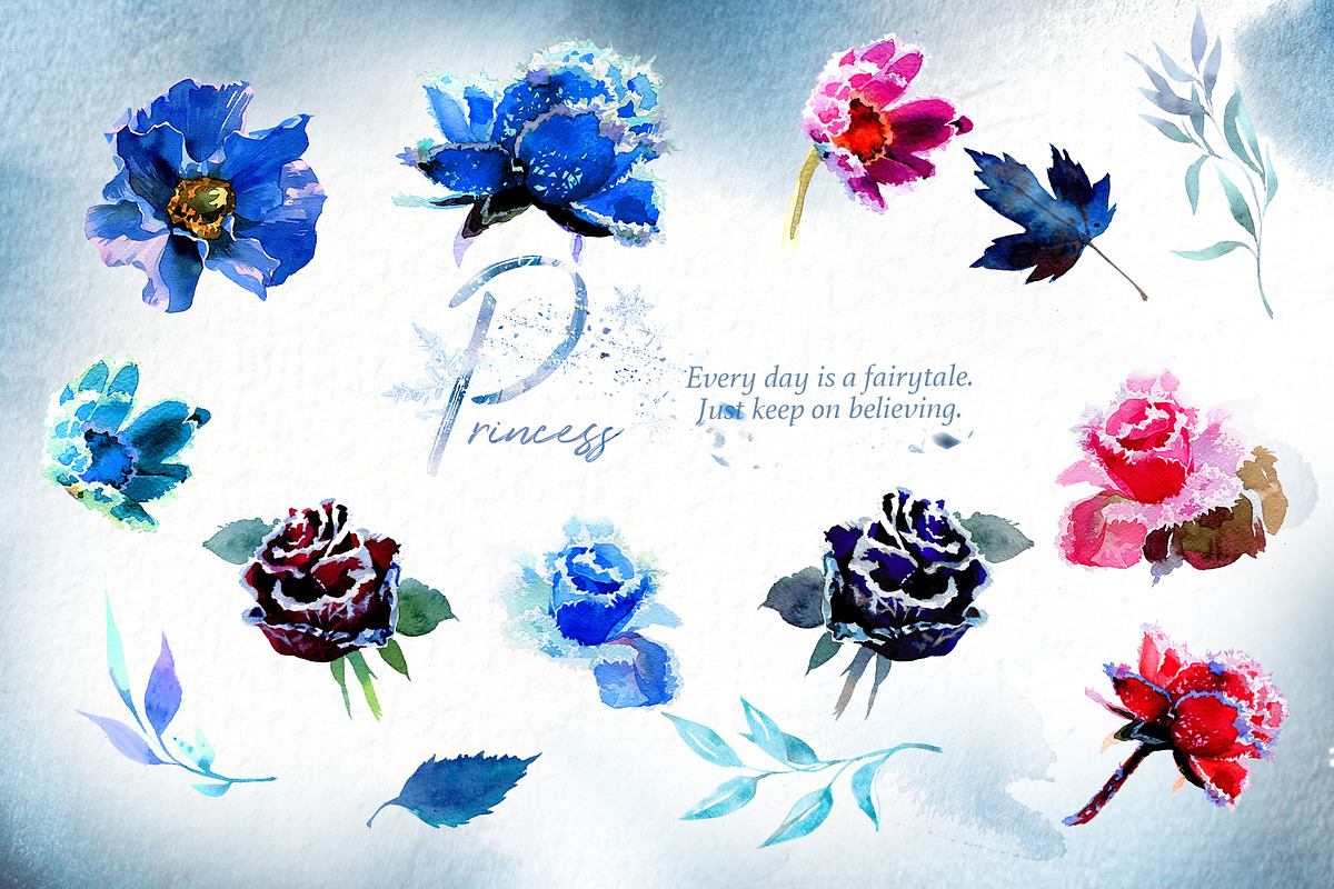Hand-Painted Princess Clipart, a Decorative Illustration by ArtCreationsDesign (Photo 17 of 21)