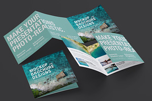 Square Trifold Brochure Mockup 06