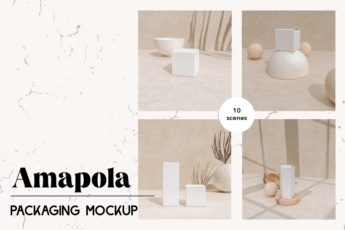 Amapola - Box Mockup scene bundle, a Packaging Mockup by NOMINA (Photo 1 of 6)