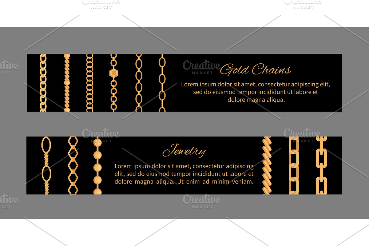 Jewelry Gold Chains Templates Vector, a Decorative Illustration by ...