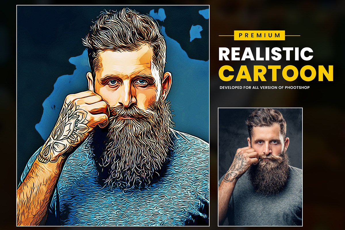 Premium Cartoon Painting, an Action Add-On by U_Design (Photo 3 of 10)