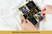 Black-Gold Photo Collage Graduation, an Invitation Template by SmmrDesign (Thumbnail 5 of 6)