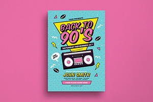 Back to 90's Event Flyer, a Flyer Template by Guuver