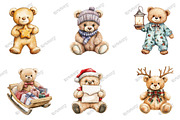 Whimsical Christmas Teddy Clipart, an Illustration by designcity5 (Thumbnail 3 of 5)