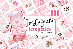 800 Pink Canva Social Media Template