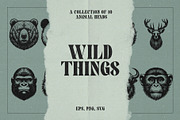 Wild Things - Animal Heads, an Animal Illustration by elliazidi.designs (Thumbnail 1 of 5)