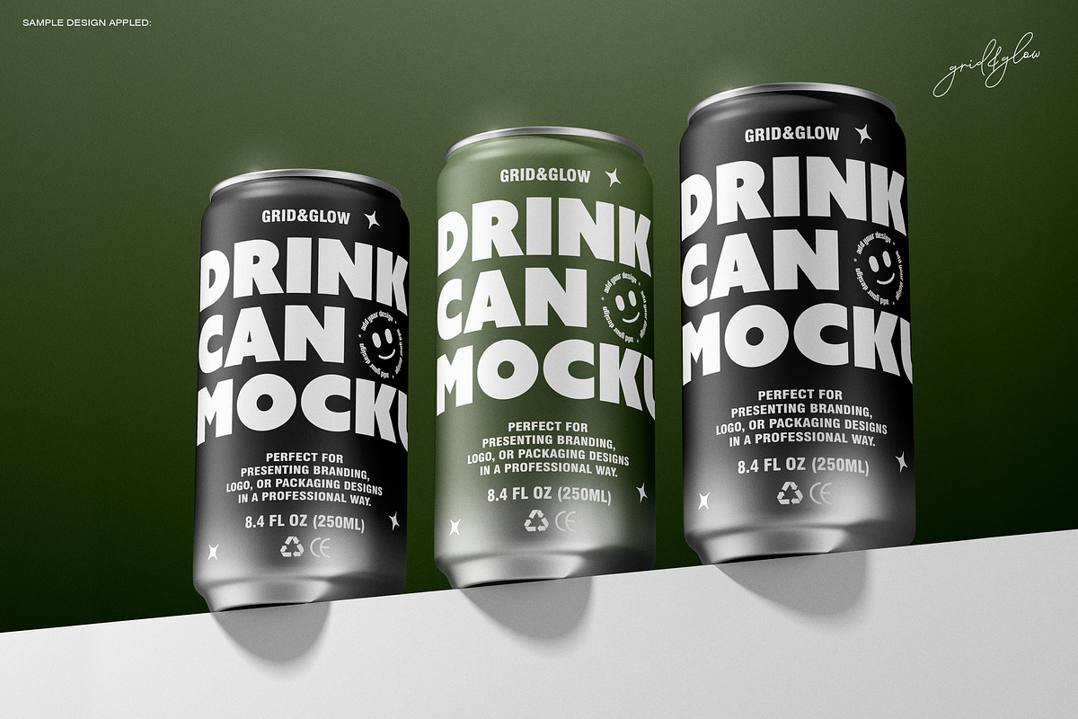Drink Sleek Can - 8.4oz / 250ml, a Packaging Mockup by Grid&Glow (Photo 4 of 7)