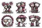 Sweet Valentine Cat Couple Clipart, an Illustration by Daily.Designs (Thumbnail 6 of 8)