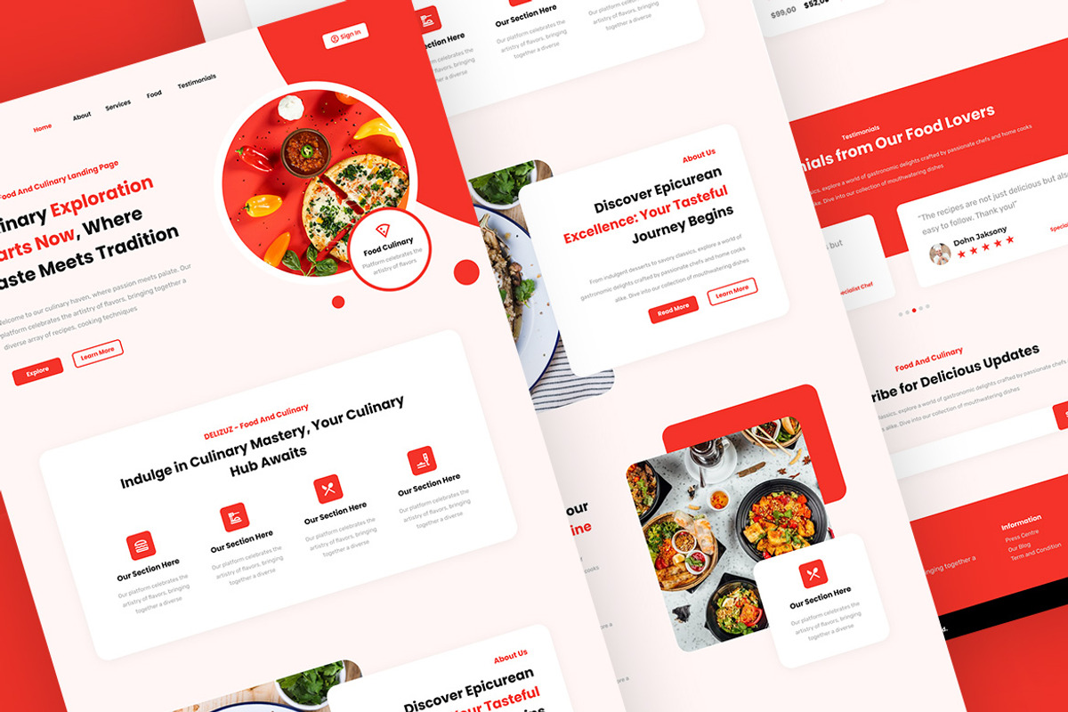 DELIZUZ - Food Culinary Landing Page, an UI Kit Template by ENATIVE (Photo 3 of 4)